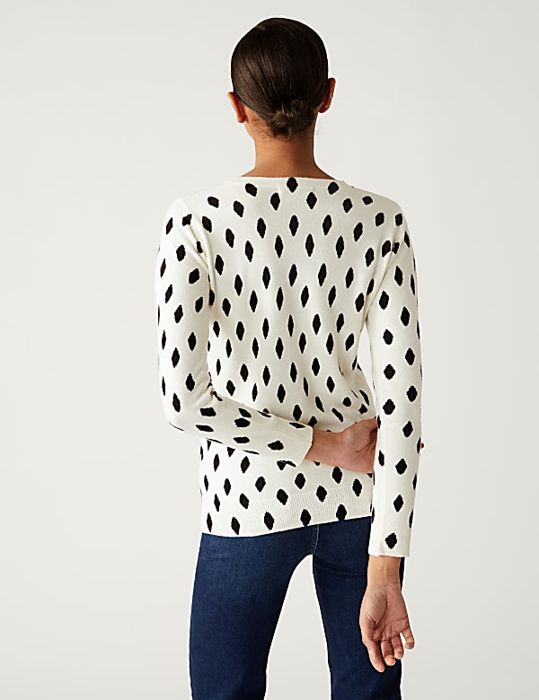 Supersoft Diamond Print Crew Neck Jumper