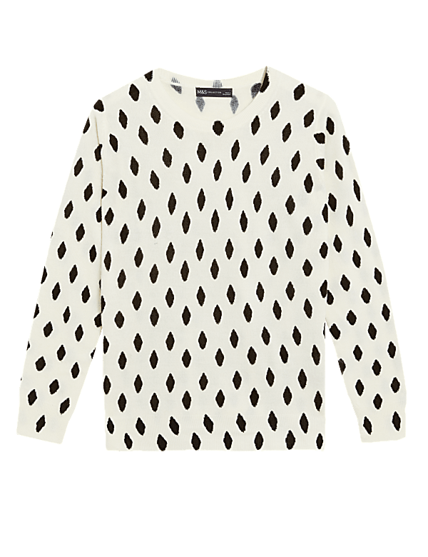 Supersoft Diamond Print Crew Neck Jumper
