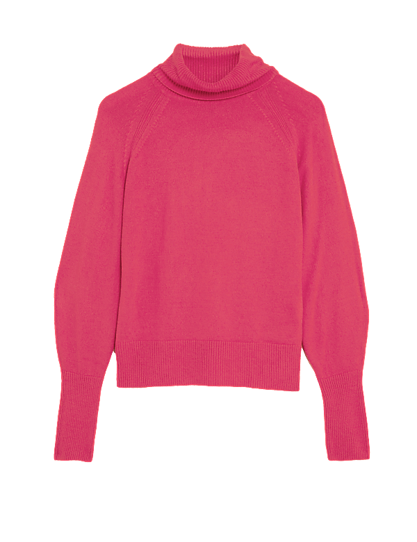 Supersoft Roll Neck Balloon Sleeve Jumper