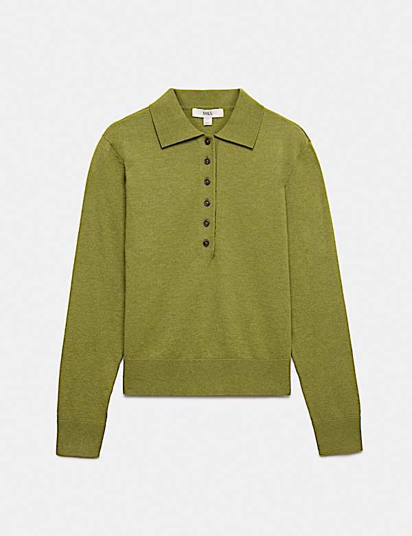 Collared Slim Jumper with Wool - CN