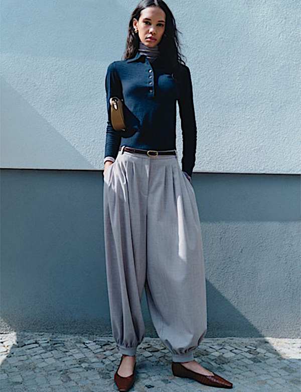 Collared Slim Jumper with Wool