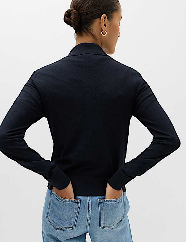 Collared Slim Jumper with Wool - GR