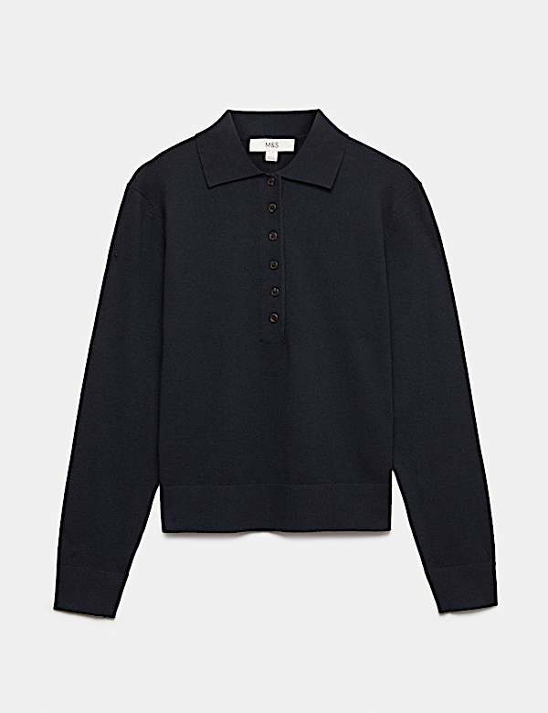 Collared Slim Jumper with Wool - GR