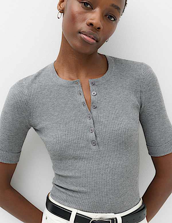2 Pack Ribbed Knitted Tops with Wool - VN