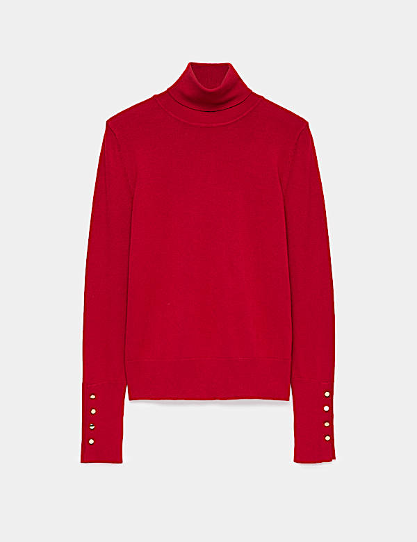 Rayon Rich Roll Neck Fitted Jumper - UA