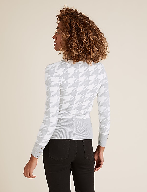 Soft Touch Dogtooth Funnel Neck Jumper
