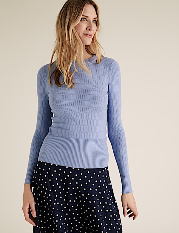 Soft Touch Brick Stitch Crew Neck Jumper