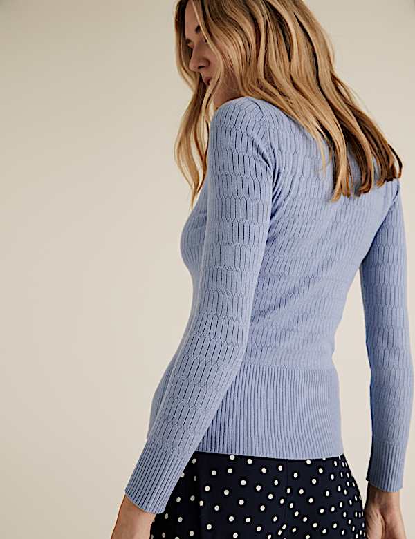 Soft Touch Brick Stitch Crew Neck Jumper