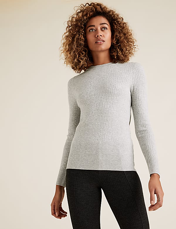 Soft Touch Brick Stitch Crew Neck Jumper