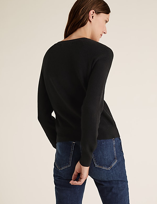Soft Touch Crew Neck Button Front Cardigan