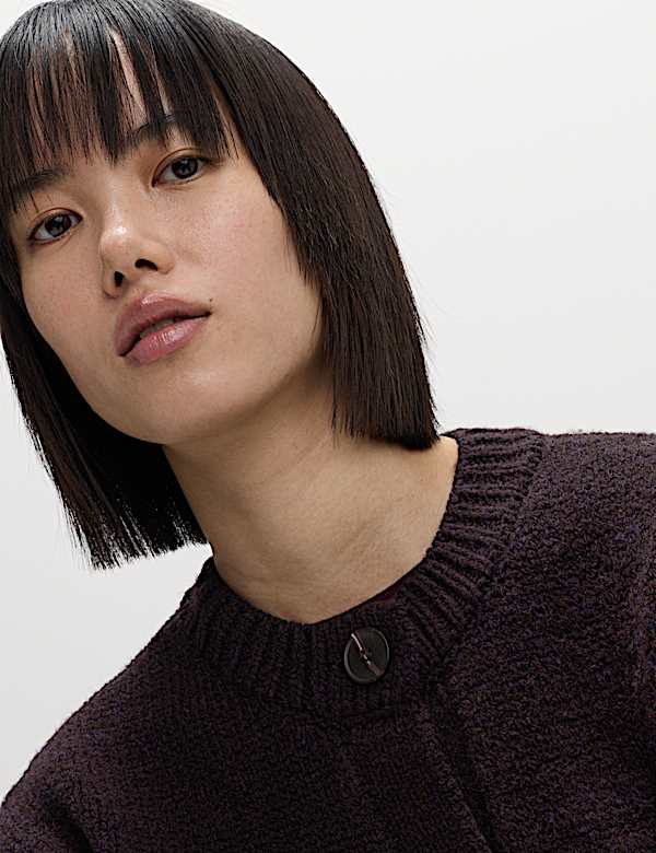 Crew Neck Pocket Detail Cardigan - GR