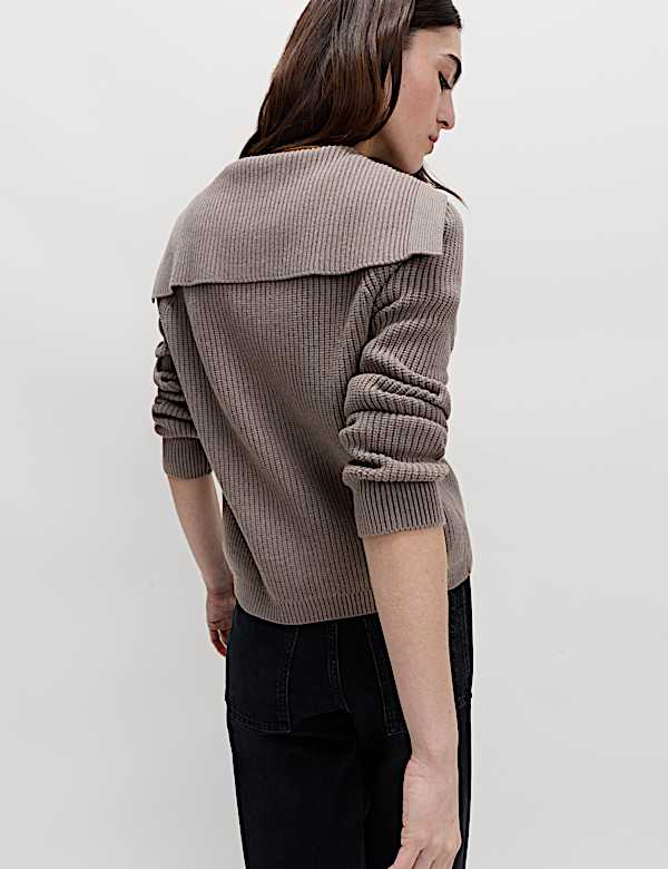 Cardigan &agrave; col en V et fermeture boutonn&eacute;e - LU