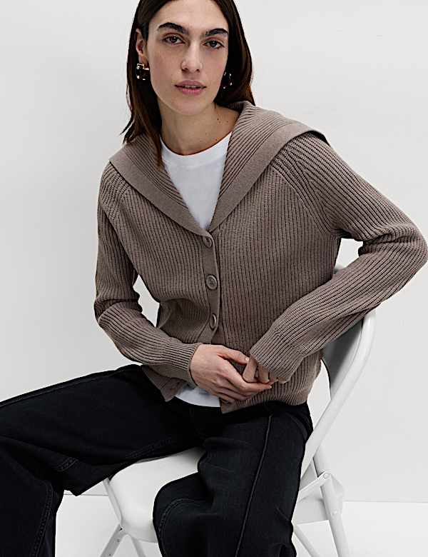 Cardigan &agrave; col en V et fermeture boutonn&eacute;e - LU