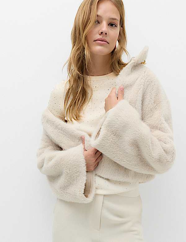 Rayon Rich Embellished Crew Neck Fitted Jumper - KR