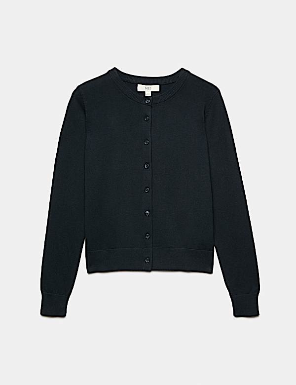 Crew Neck Button Through Cardigan - HR