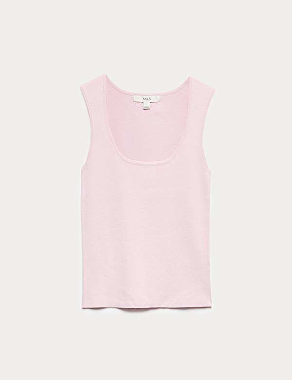 Square Neck Slim Fit Knitted Vest - GR