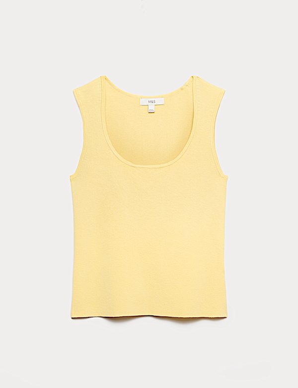 Square Neck Slim Fit Knitted Vest - CZ