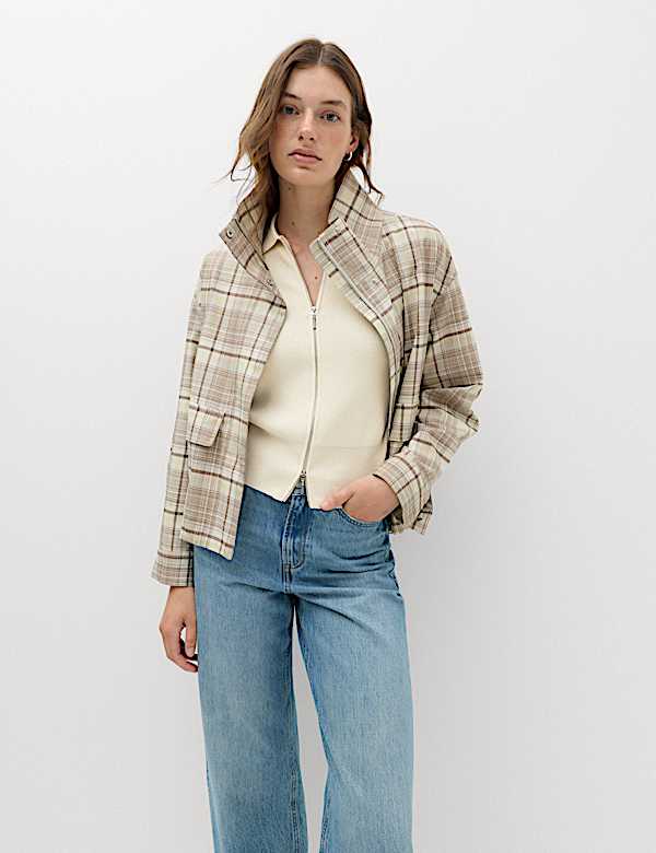 Collared Zip Up Slim Fit Cardigan - AL