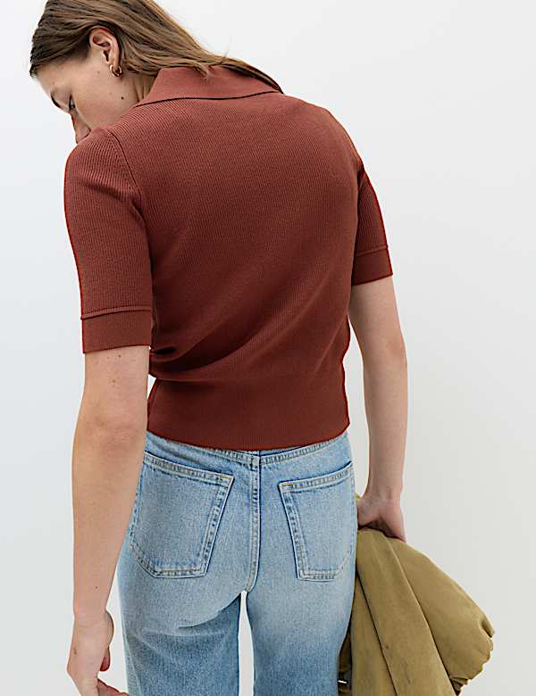 Collared Zip Up Slim Fit Cardigan