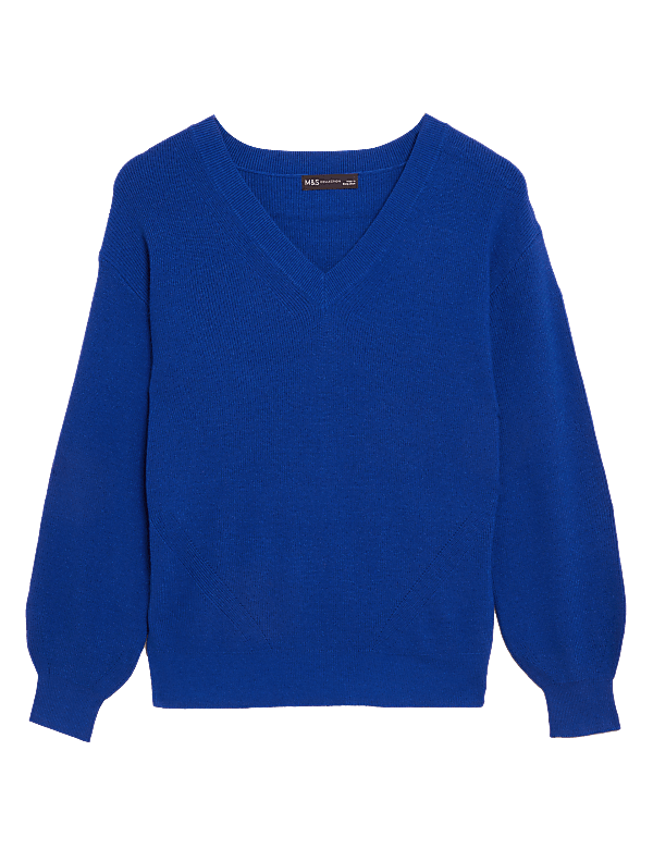 Soft Touch Ribbed V-Neck Jumper