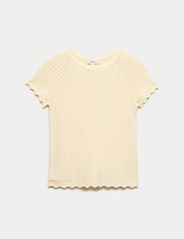 Pointelle Slim Fit Knitted Top - KR