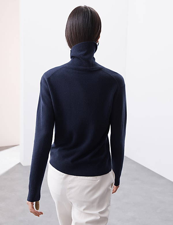 Pure Cashmere Roll Neck Jumper