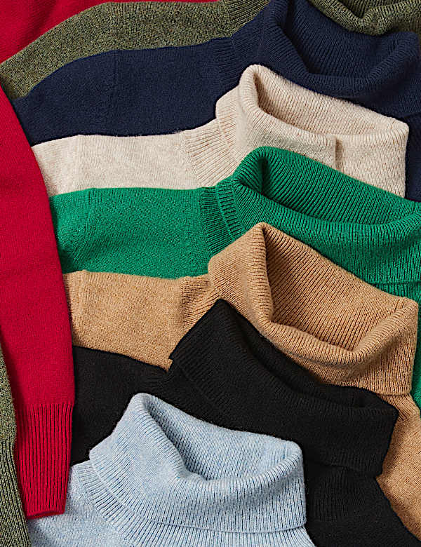 Pure Cashmere Roll Neck Jumper