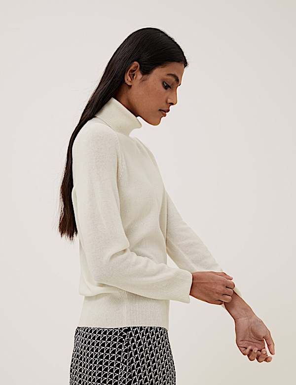 Pure Cashmere Roll Neck Jumper