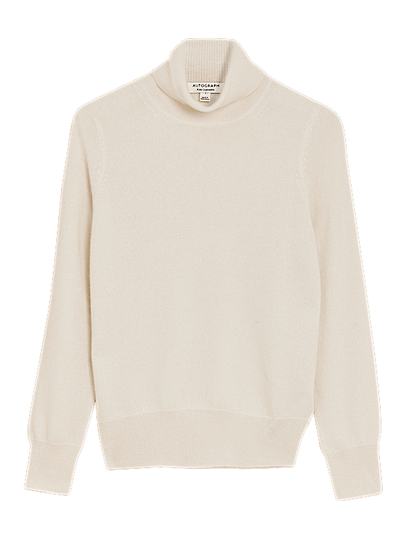 Pure Cashmere Roll Neck Jumper