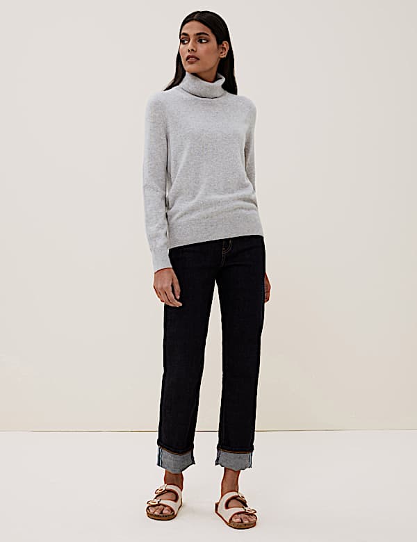 Pure Cashmere Roll Neck Jumper