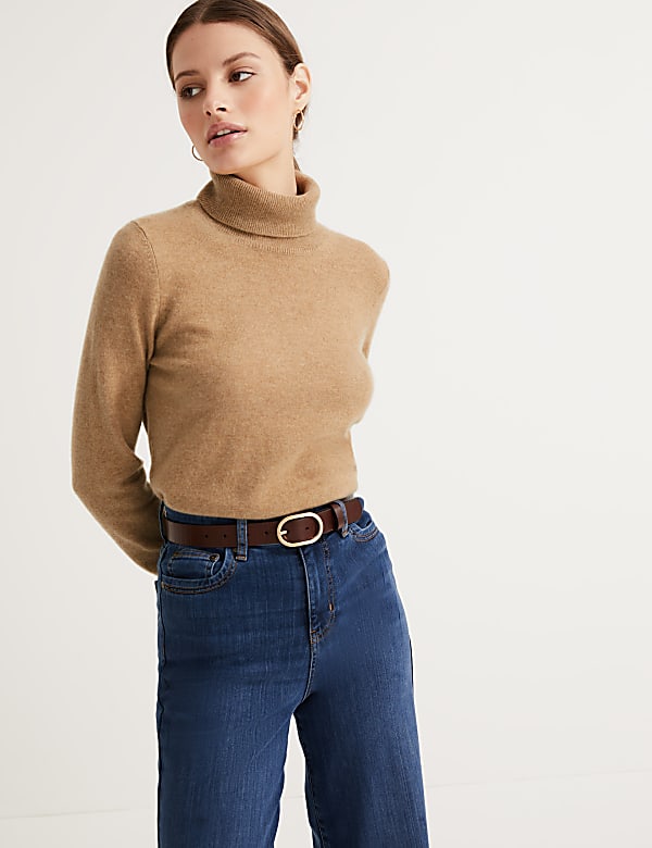 Pure Cashmere Roll Neck Jumper