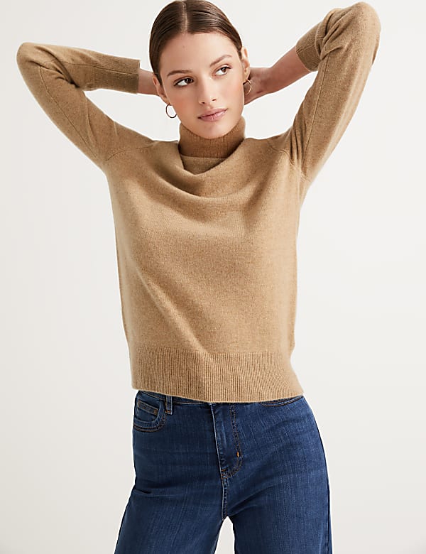 Pure Cashmere Roll Neck Jumper