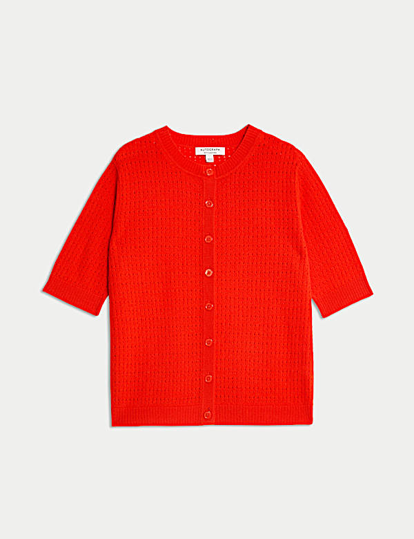 Merino Wool Rich Button Through Relaxed Cardigan with Cashmere - KR