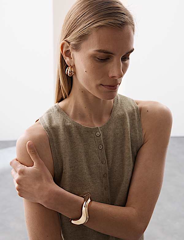 Pure Cashmere Button Detail Fitted Knitted Vest - LU