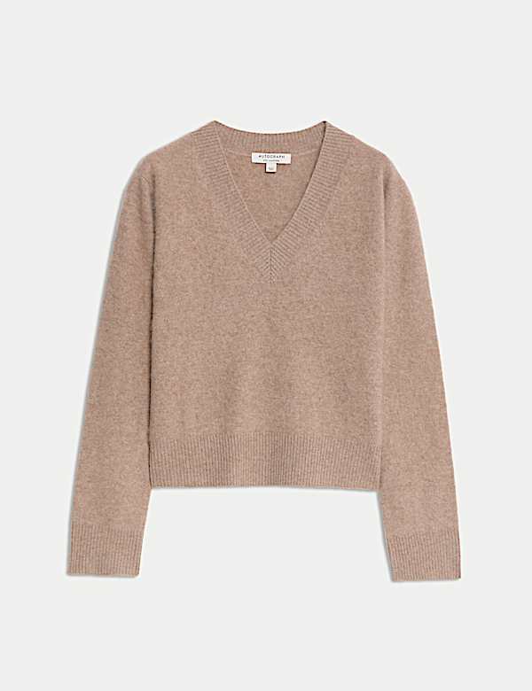 Wool Rich V-Neck Jumper with Cashmere - AU