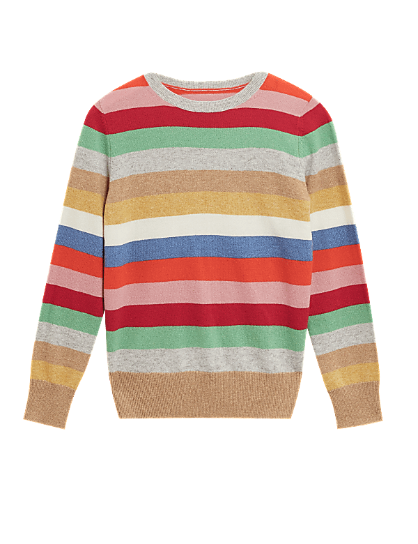 Pure Cashmere Striped Crew Neck Jumper