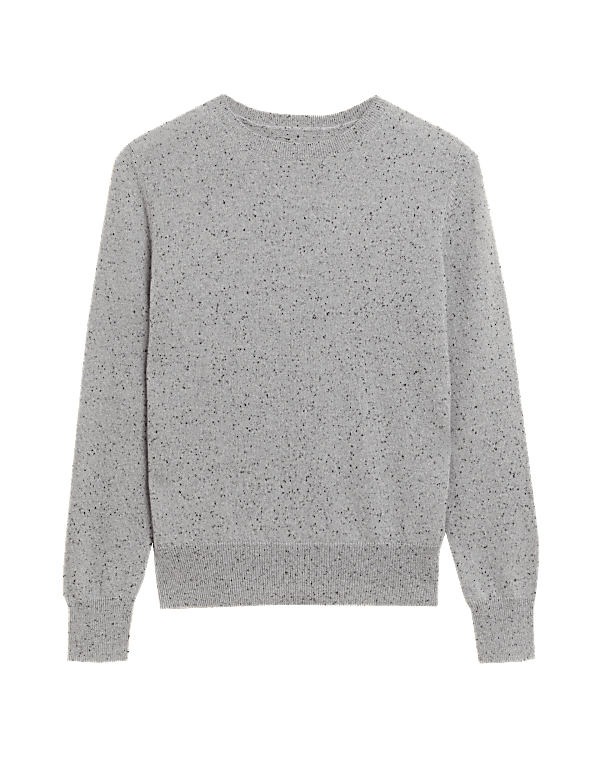 Pure Cashmere Textured Crew Neck Jumper