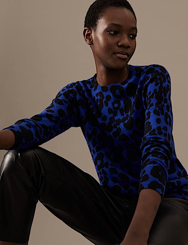 Pure Cashmere Animal Print Jumper
