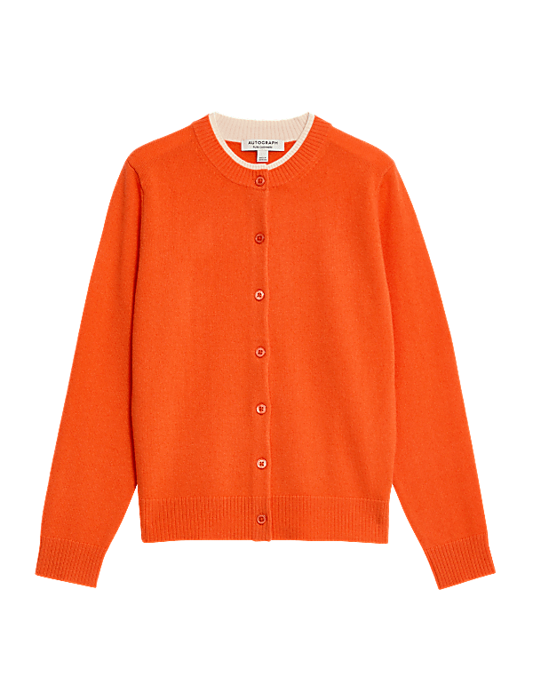 Pure Cashmere Tipped Detail Cardigan
