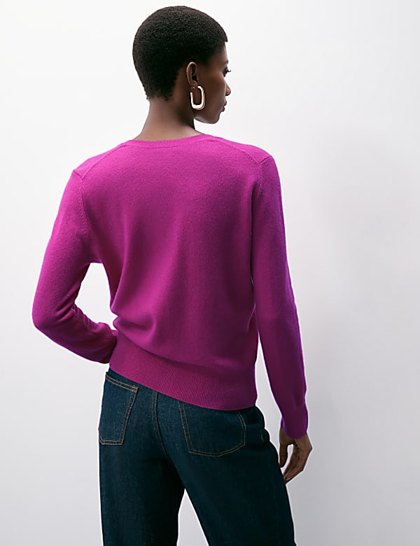 Pure Cashmere Crew Neck Cardigan