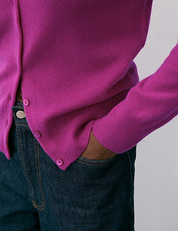 Pure Cashmere Crew Neck Cardigan