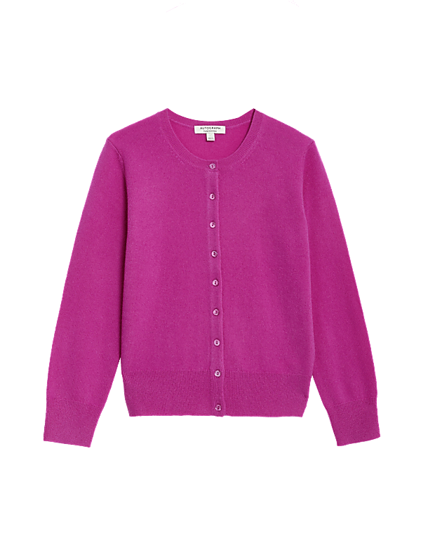 Pure Cashmere Crew Neck Cardigan