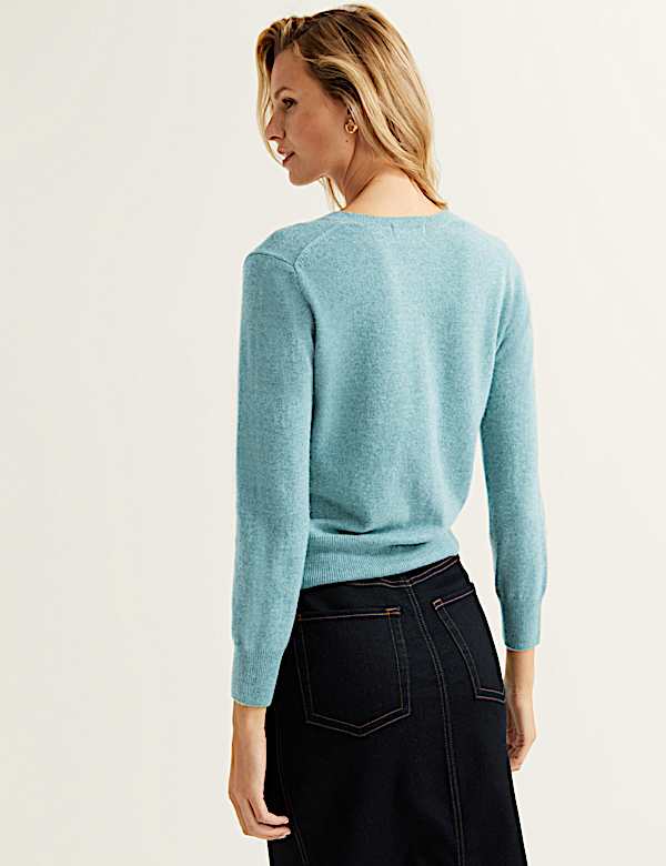 Pure Cashmere Crew Neck Cardigan
