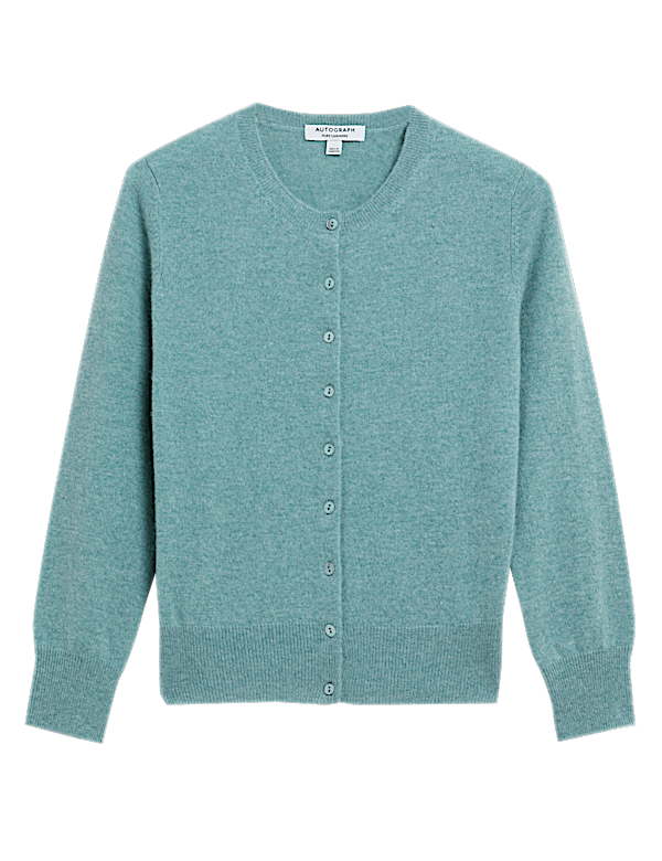Pure Cashmere Crew Neck Cardigan