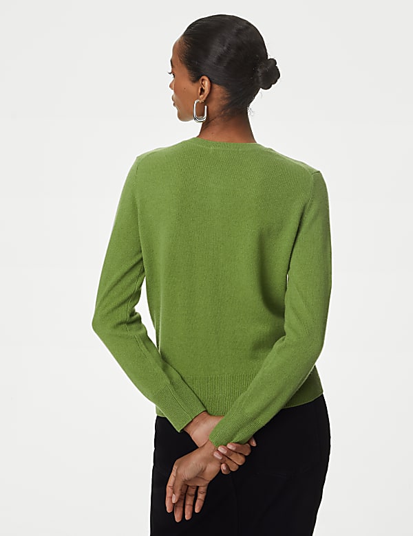 Pure Cashmere Crew Neck Cardigan