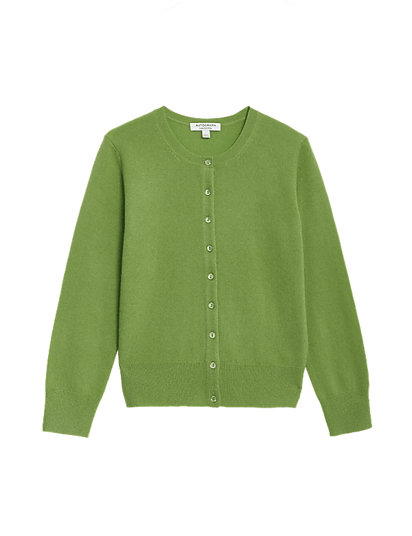 Pure Cashmere Crew Neck Cardigan