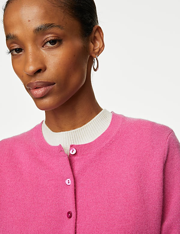 Pure Cashmere Crew Neck Cardigan