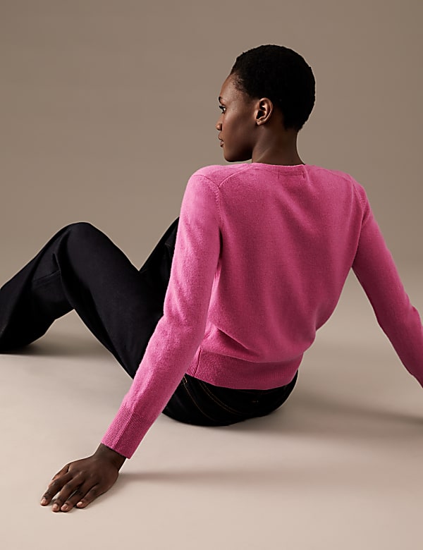 Pure Cashmere Crew Neck Cardigan