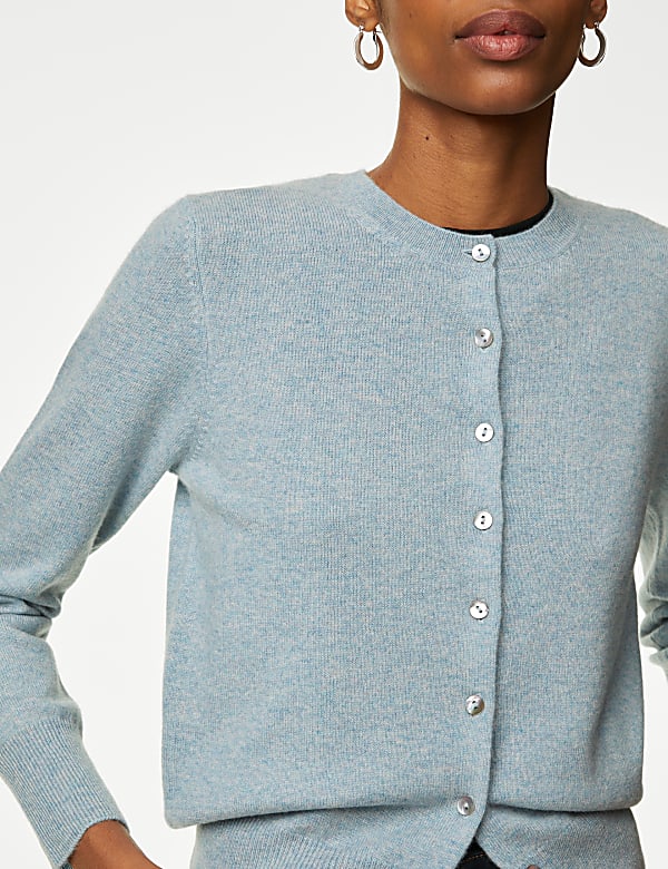 Pure Cashmere Crew Neck Cardigan