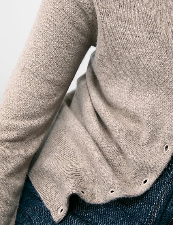 Pure Cashmere Crew Neck Cardigan